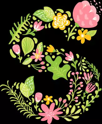 vectores plantilas ALFABETO,FLOR,